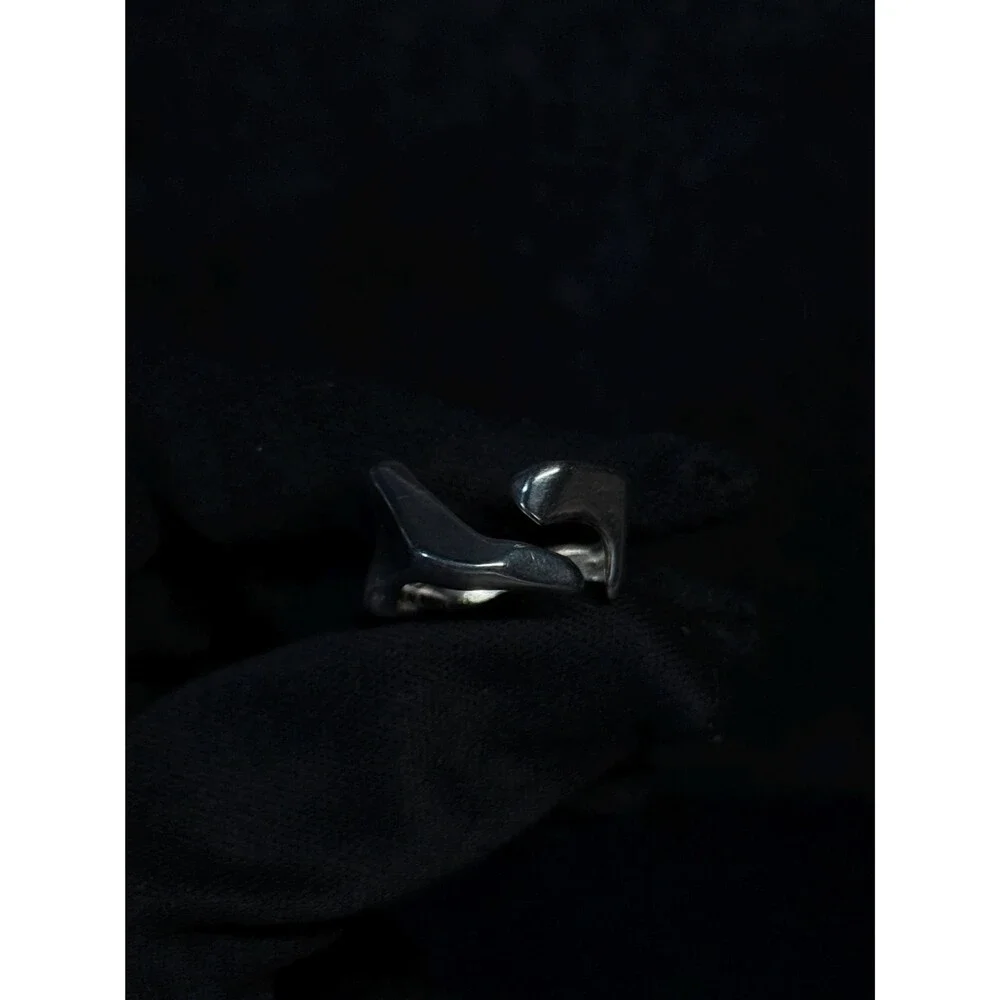 Vintage TOVE Norway 925 Sterling Silver Modernist Wrap Ring Size 6